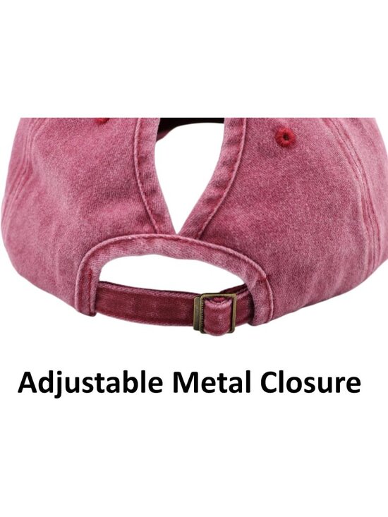 〽️Women Fabric Wine High Ponytail Baseball Cap Trucker Bad Hair Day Adjustable main image 7